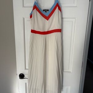 Banana Republic Strapless Dress in White with Red and Blue Accents